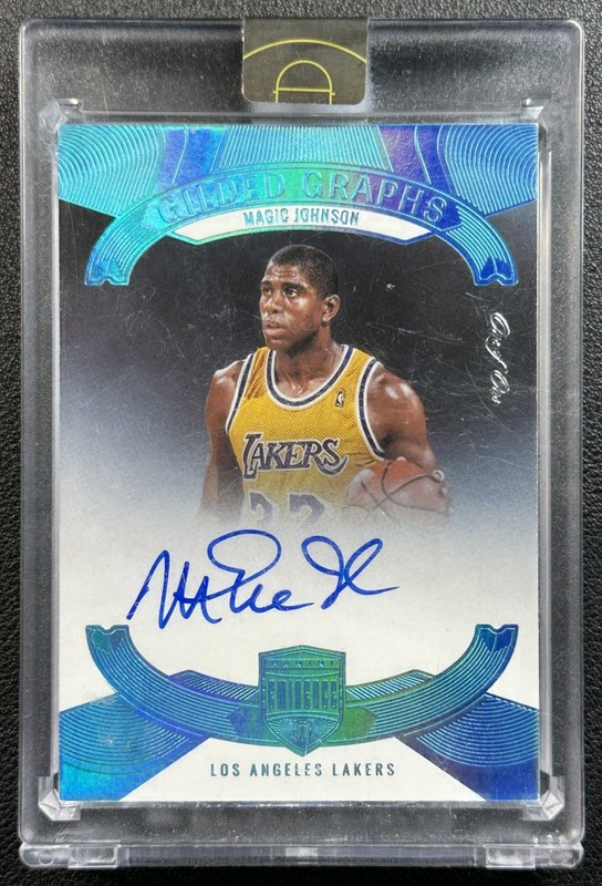 1/1 MAGIC JOHNSON 2021-22 PANINI EMINENCE GG-MJO GILDED GRAPHS PLATINUM AUTO 1/1