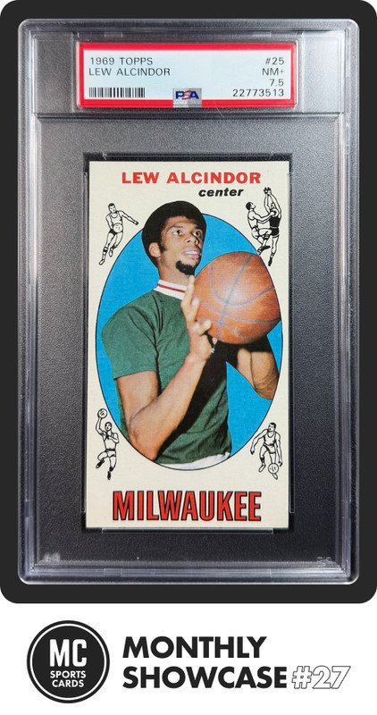 KAREEM ABDUL-JABBAR LEW ALCINDOR PSA 7.5 1969 TOPPS #25 ROOKIE RC BUCKS