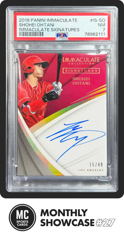 SHOHEI OHTANI PSA 7 2018 PANINI IMMACULATE SIGNATURES ROOKIE AUTO RC 15/49