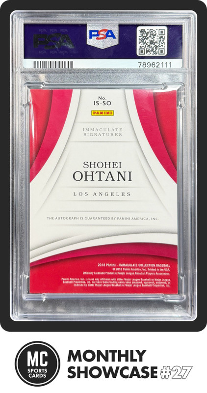 SHOHEI OHTANI PSA 7 2018 PANINI IMMACULATE SIGNATURES ROOKIE AUTO RC 15/49 view 2