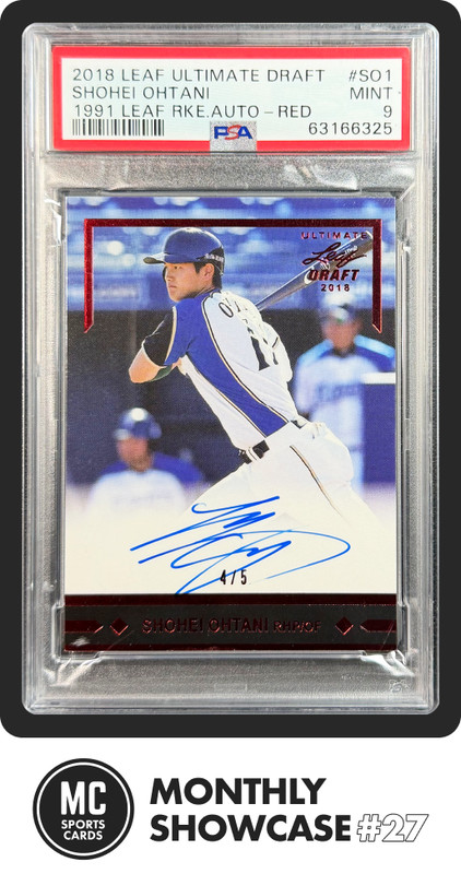 POP 1 SHOHEI OHTANI PSA 9 2018 LEAF ULTIMATE DRAFT 1991 ROOKIE AUTO RED RC 4/5