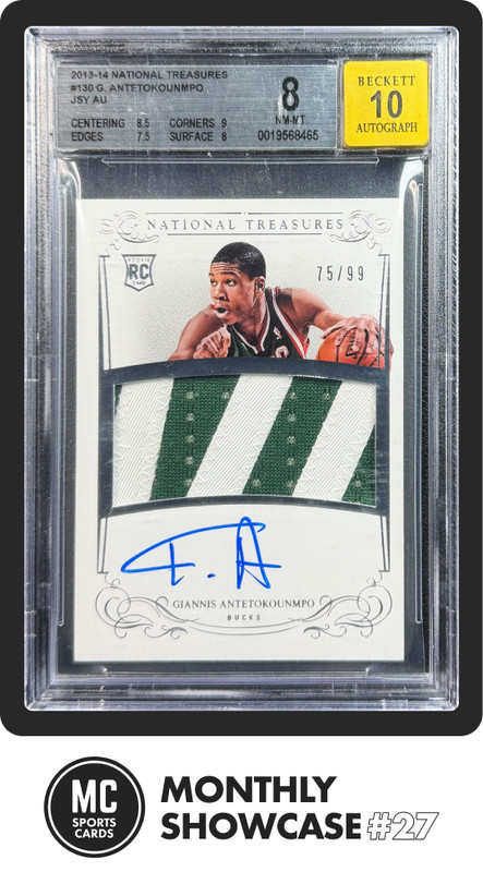 GIANNIS ANTETOKOUNMPO BGS 2013 NATIONAL TREASURES #130 ROOKIE PATCH AUTO RPA /99