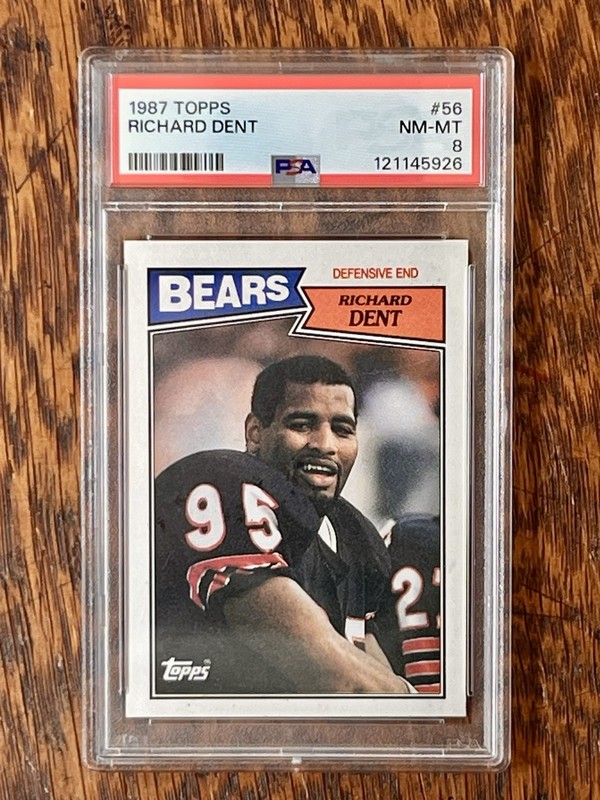1987 Topps Richard Dent #56 PSA 8 NM-MT Chicago Bears HOF Hall of Fame VNTG