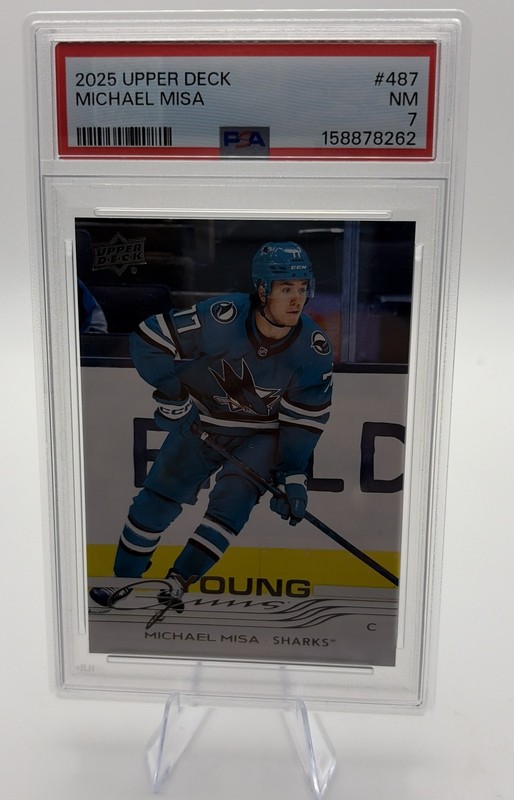 2025-26 Upper Deck Series 2 - Young Guns Michael Misa #487 (RC) PSA 7.