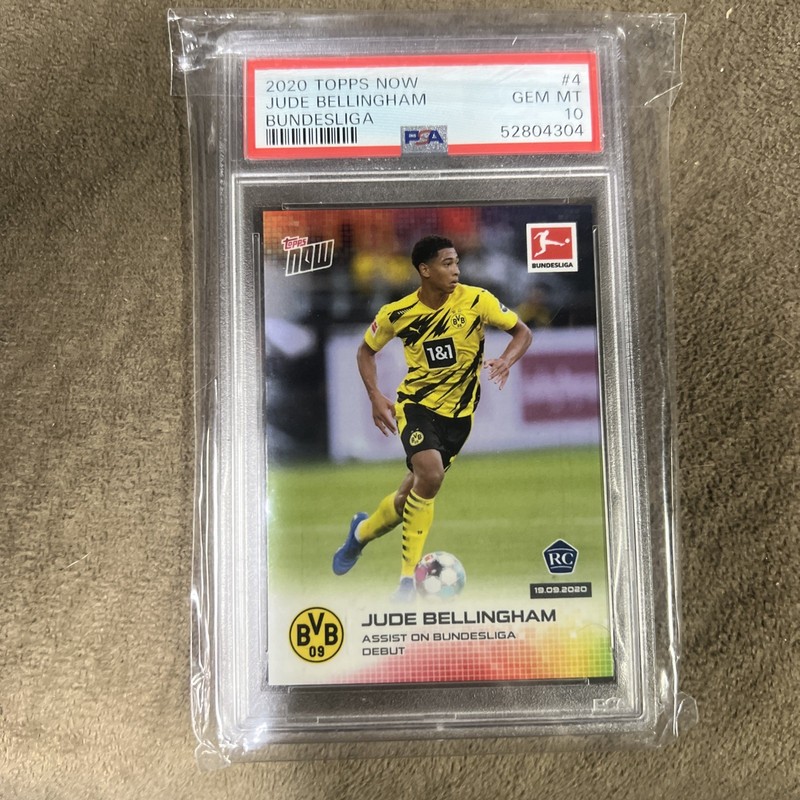 2020 Topps Now JUDE BELLINGHAM Rookie Card PSA 10 Brussia Dortmund Real Madrid