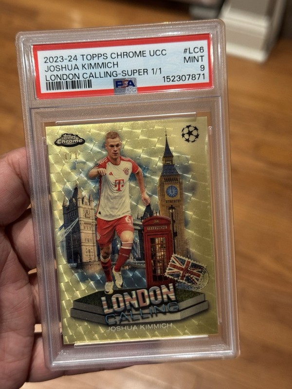 2023 -24 Topps Chrome UCC Joshua Kimmich London Calling 1/1 SUPERFRACTOR PSA 9