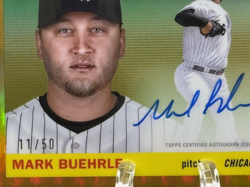 2025 Topps Chrome Platinum- Mark Buehrle Auto /50 Gold Chicago White Sox CPA-MB view 2