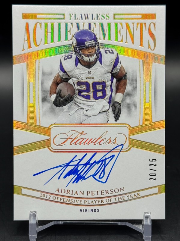 2024 Panini Flawless Flawless Achievements Adrian Peterson /25 Auto #FA-APN