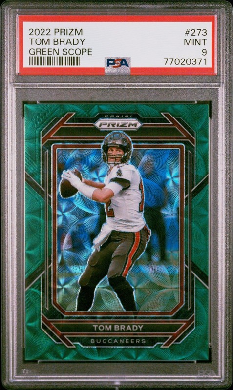 2022 Panini Prizm Green Scope 26/75 Tom Brady #273 PSA 9 BB2