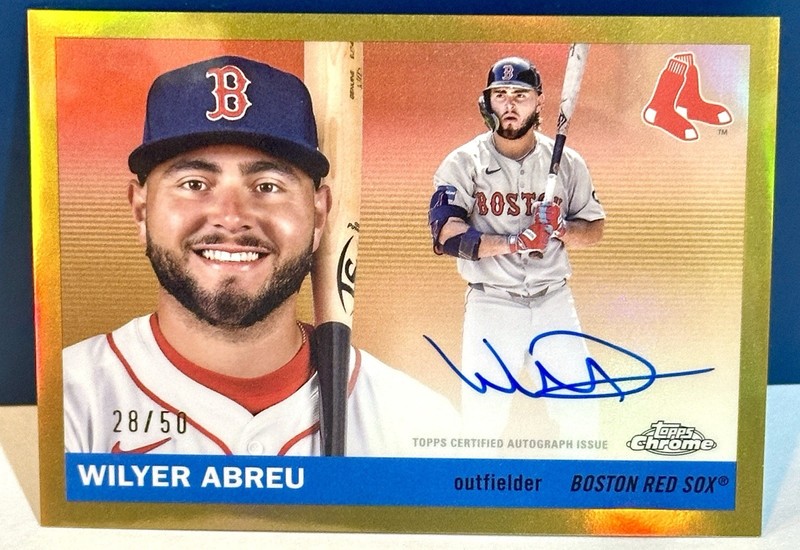 2025 Topps Chrome Platinum Wilyer Abreu True Gold Refractor On Card Auto /50