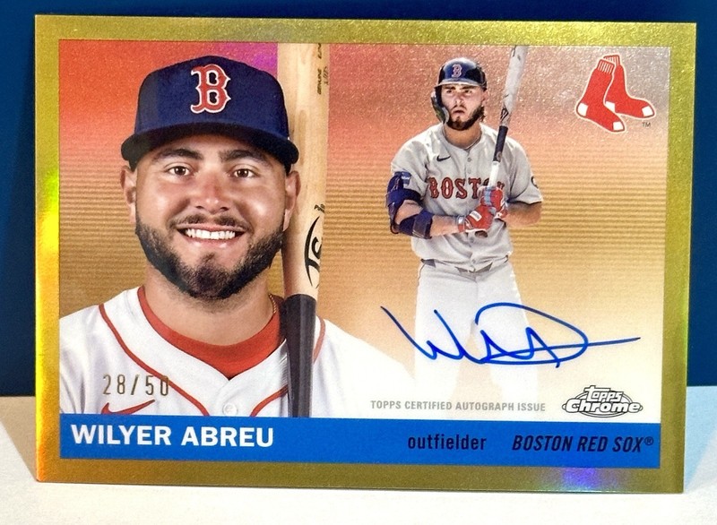 2025 Topps Chrome Platinum Wilyer Abreu True Gold Refractor On Card Auto /50 view 2