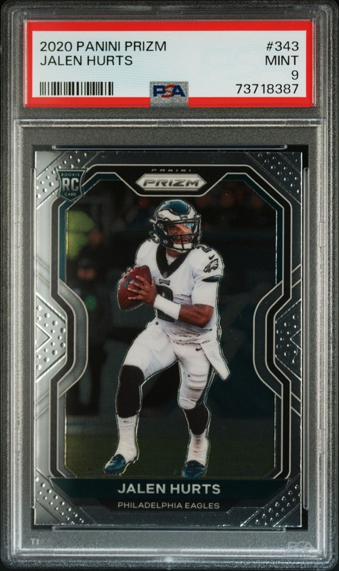 2020 Panini Prizm #343 Jalen Hurts Rookie RC PSA 9 MINT