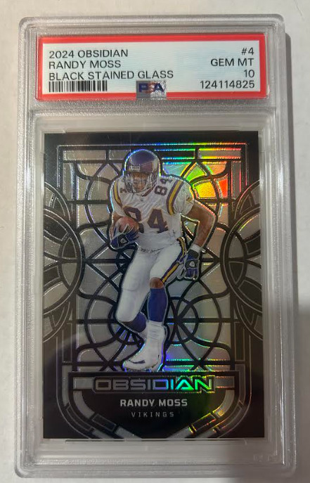2024 Panini Obsidian Randy Moss Black Stained Glass #4 Vikings PSA 10 GEM MINT