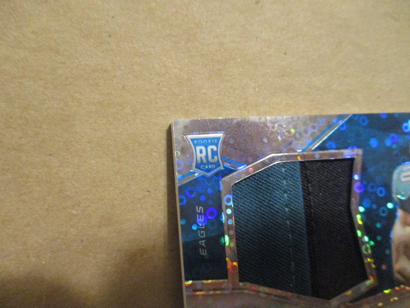 2017 PANINI SPECTRA MACK HOLLINS #239 RC NEON BLUE PRIZM 2 COLOR PATCH AUTO 9/75 view 2