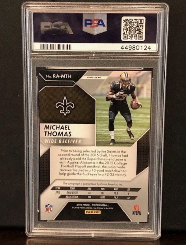 2016 Panini Prizm #RAMTH Michael Thomas RC Rookie Autograph AUTO PSA 10 view 2