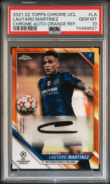 2021-22 Topps Chrome UCL Lautaro Martinez #20/25 Orange PSA 10 POP 1 Argentina