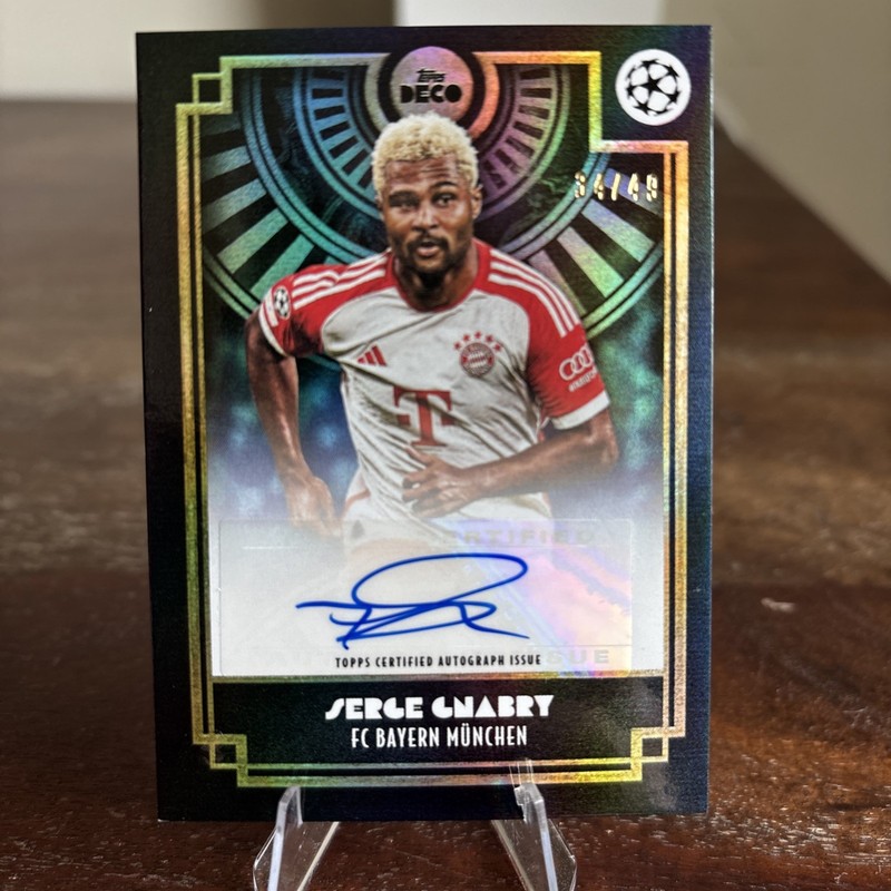 2023-24 Topps Deco UEFA Club Competitions -  Serge Gnabry Blue Autographs /49 