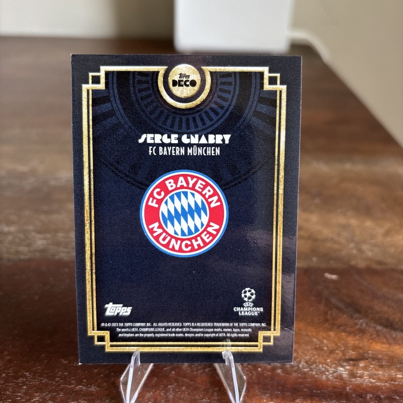 2023-24 Topps Deco UEFA Club Competitions -  Serge Gnabry Blue Autographs /49  view 2