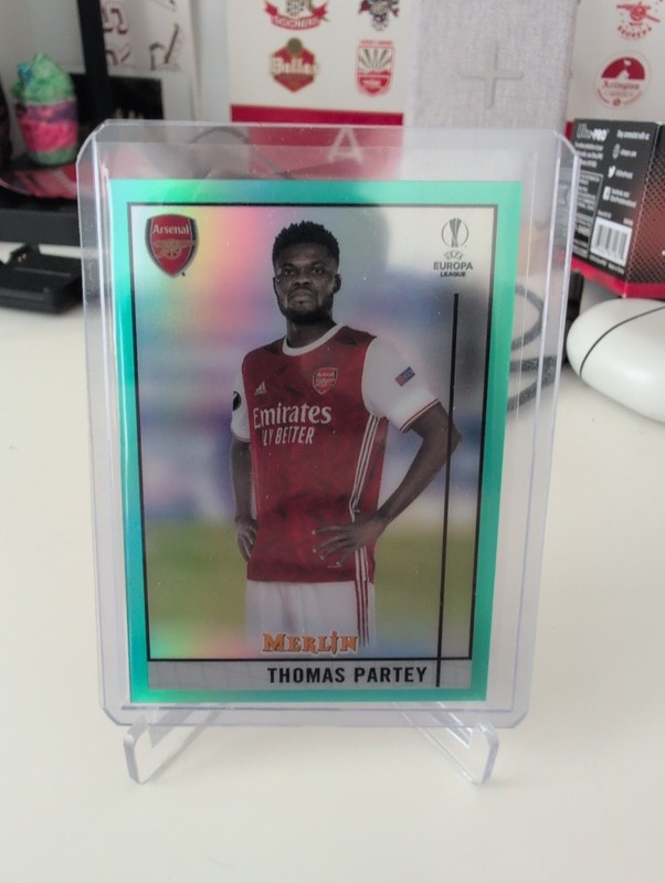 2020-21 Topps Merlin Thomas Partey Aqua Refractor /199 Arsenal Ghana view 1