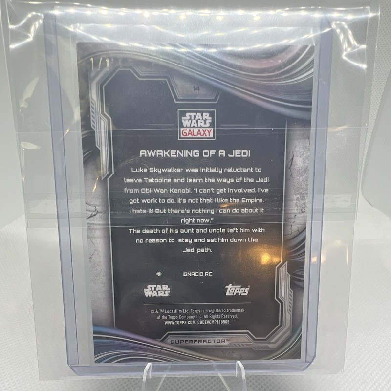 Topps Star Wars Galaxy #14 Awakening of a Jedi Superfractor 1/1 Superfractor 1/1 view 2