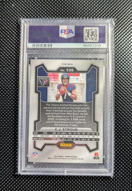 2024 Panini Prizm CJ Stroud Orange Disco Rookie PSA 10 view 2