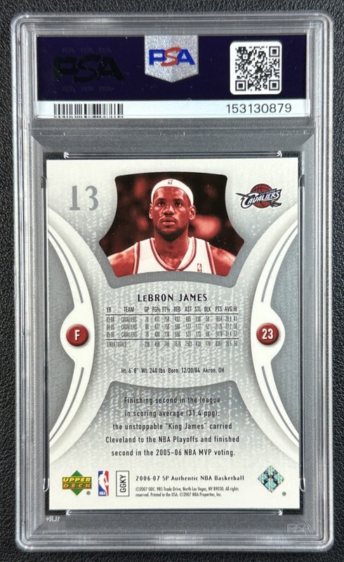 LEBRON JAMES PSA 10 2006-07 SP AUTHENTIC #13 CAVALIERS 0879 view 2