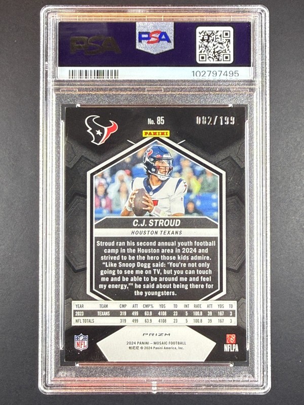2024 Mosaic CJ Stroud  85 Orange PSA 9 #/199 view 2