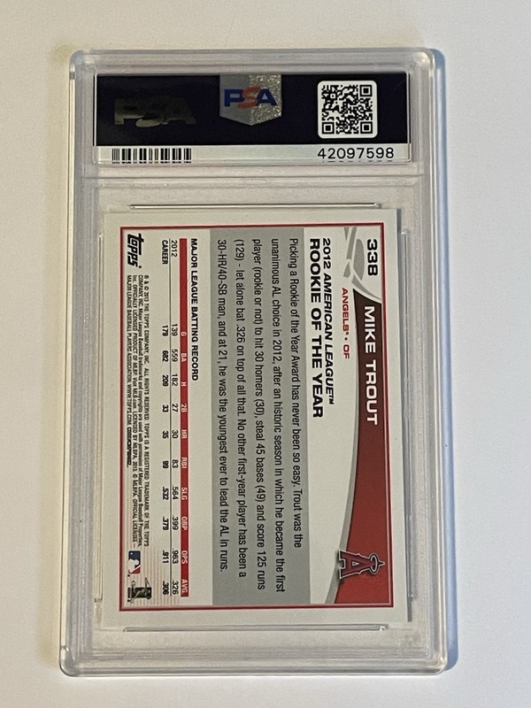 Mike Trout PSA 9 2013 Topps Free Ship view 2