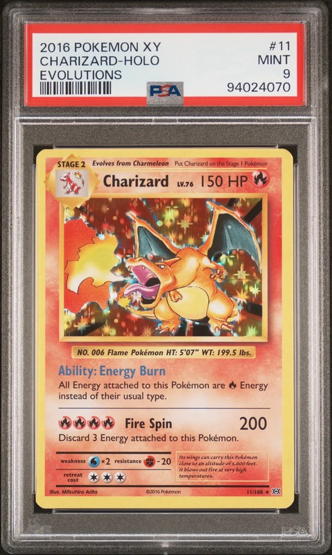 2016 Pokemon Xy Evolutions Charizard #11 Evolutions PSA 9