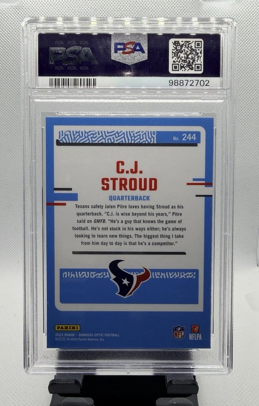 PSA 10 CJ Stroud 2023 Donruss Optic Rated Rookie #244 RC Texans view 2