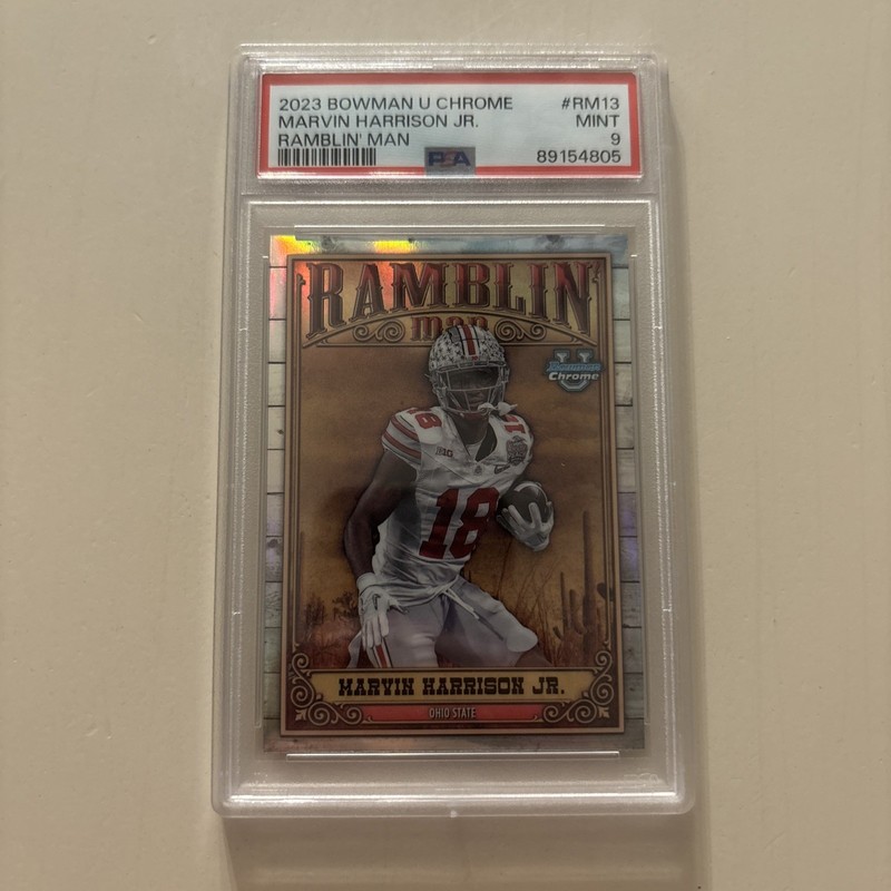 2023 Bowman University Chrome Ramblin' Man #RM-13 Marvin Harrison Jr PSA 9🔥🔥🔥