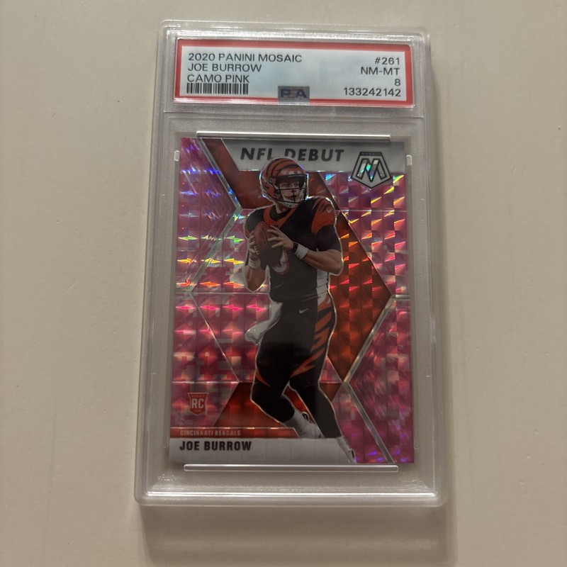 2020 Mosaic Camo Pink Joe Burrow RC #261 PSA 8 NM-MT Cincinnati Bengals QB1🔥
