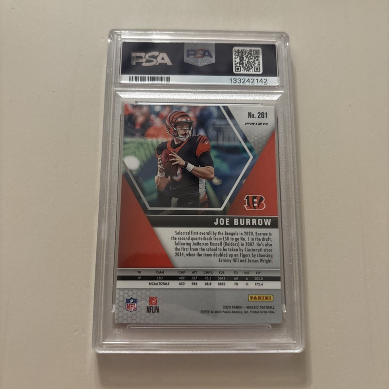 2020 Mosaic Camo Pink Joe Burrow RC #261 PSA 8 NM-MT Cincinnati Bengals QB1🔥 view 2