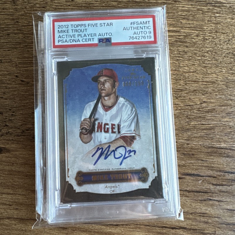 MIKE TROUT 2012 Topps Five Star /150 #FSA-MT EARLY Autograph Auto RARE PSA view 1