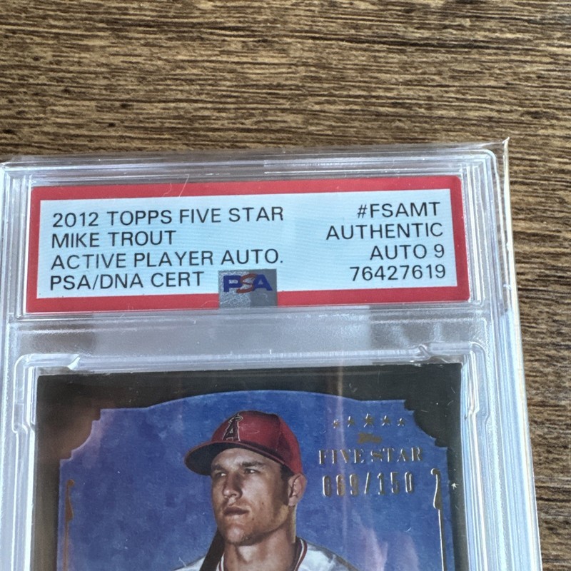 MIKE TROUT 2012 Topps Five Star /150 #FSA-MT EARLY Autograph Auto RARE PSA view 2