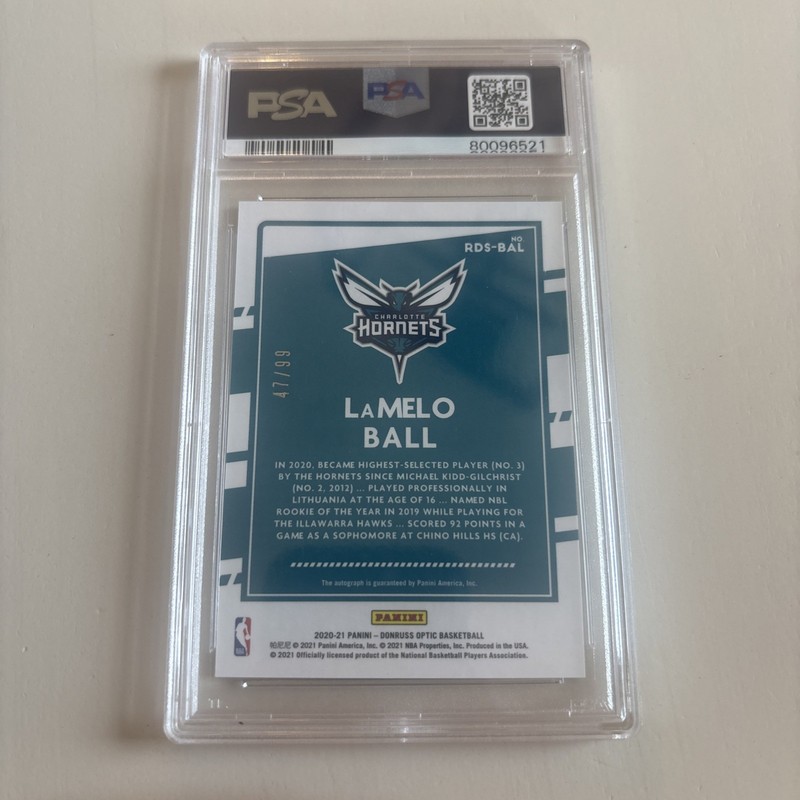 LAMELO BALL 2020 Panini Donruss Optic Dominators RC Rookie Auto/99 PSA 10🔥🔥🔥 view 2