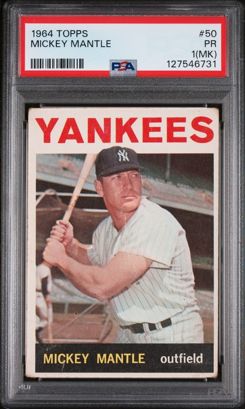 1964 Topps Mickey Mantle #50 PSA 1