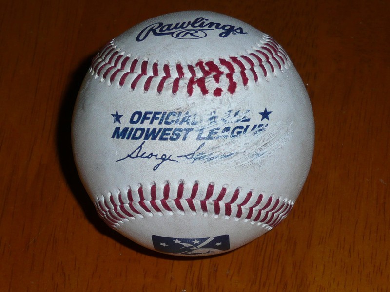 ARCHIE BRADLEY Signed Game Used Midwest League MWL Baseball AUTO Ball Autograph view 2