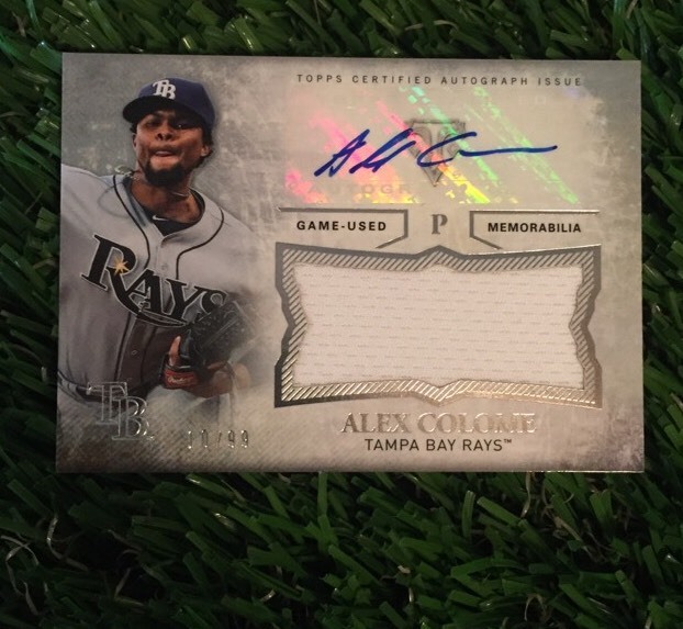 2015 Topps Triple Threads Alex Colome Patch Auto #ED /99 Tampa Bay Rays