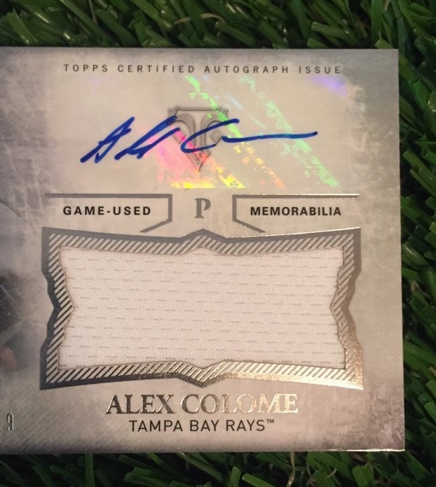 2015 Topps Triple Threads Alex Colome Patch Auto #ED /99 Tampa Bay Rays view 2
