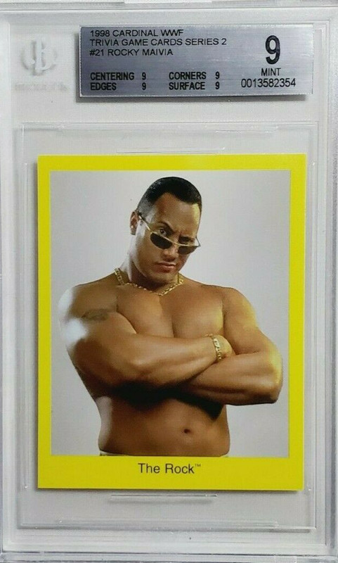 1998 Cardinal WWF #21 Dwayne Johnson The Rock Wrestling Card BGS 9 Mint