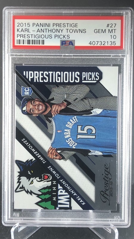 2015 Prestige Prestigious Picks #27 Karl-Anthony Towns RC PSA 10💎📈ROOKIE
