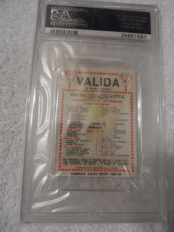 1968 Panini Campiono Dello Sport # 308 Cassius Clay Muhammad Ali GOAT PSA 1 view 2