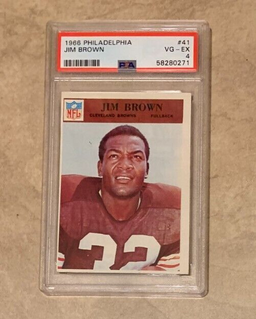 1966 Jim Brown Philadelphia #41 Cleveland Browns Graded PSA 4 VG-EX