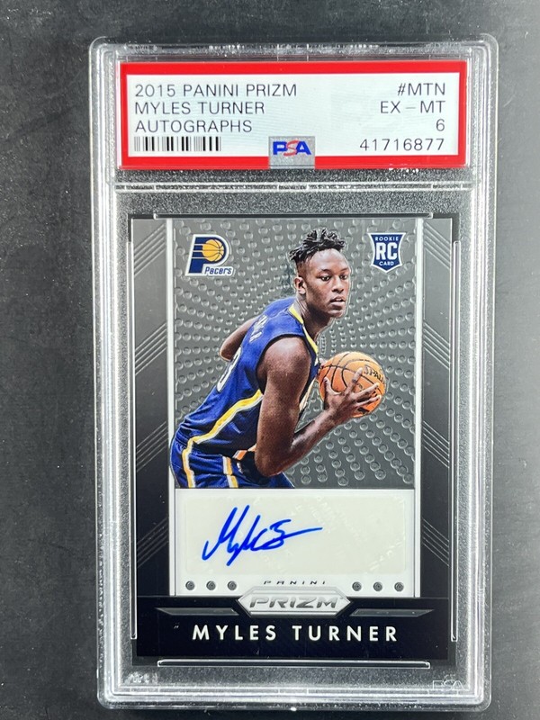 2015 Panini Prizm Myles turner autograph PSA 6 READ