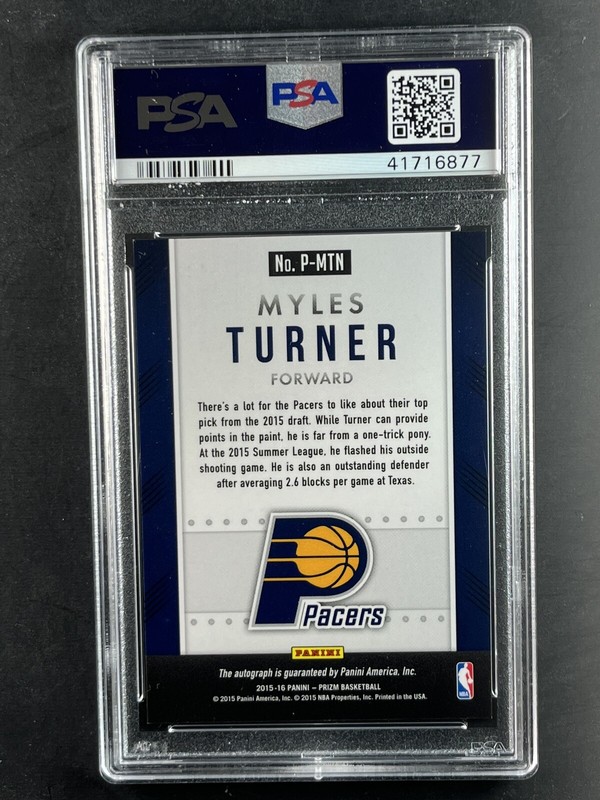 2015 Panini Prizm Myles turner autograph PSA 6 READ view 2