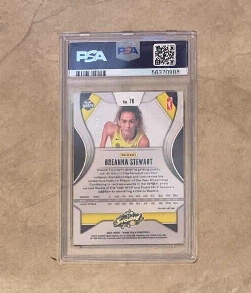 2020 Breanna Stewart Panini Red Prizm #70 WNBA Seattle Storm 38/275 PSA 9 MINT view 2