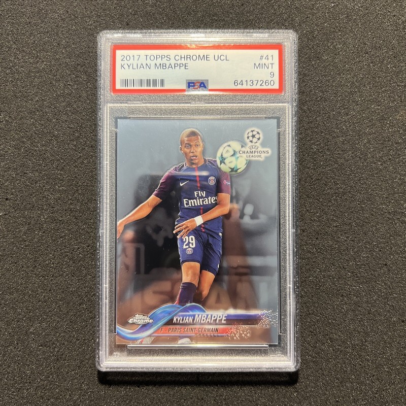 2017 Topps Chrome KYLIAN MBAPPE #41 Rookie Soccer Card GRADED - PSA 9