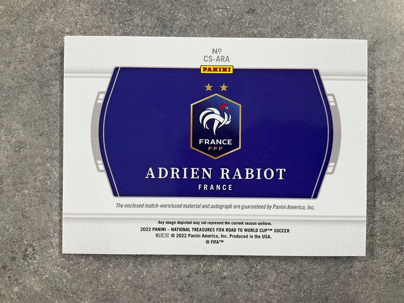 2022 National Treasures FIFA Adrien Rabiot Colossal Patch Auto /10 France view 2