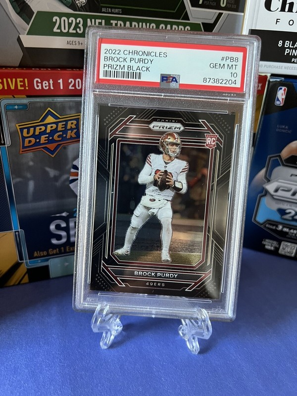 2022 Panini Chronicles Prizm Black Rookie Brock Purdy #PB8  PSA 10 GEM MT 📈🔥